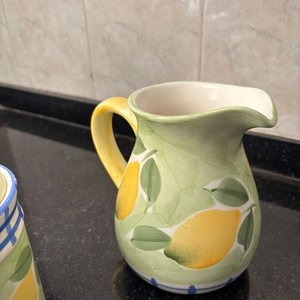 Jarra, Azucarera y Jarrón Decorativos Estilo Italiano con Limones - imagen 6