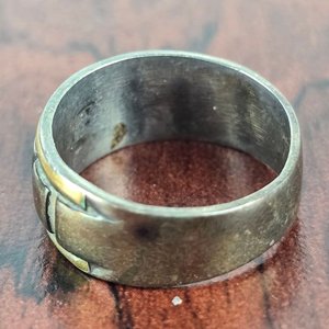 Anillo Antiguo de Plata con Detalles Dorados - imagen 2