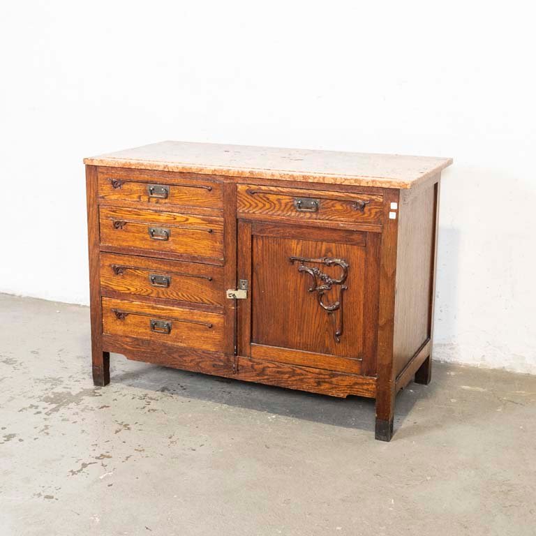 Aparador de roble con cinco cajones y puerta - imagen 1