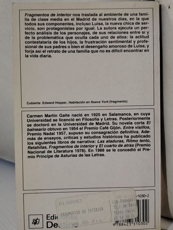 Libro Fragmentos del Interior de Carmen Martín Gaite - imagen 2