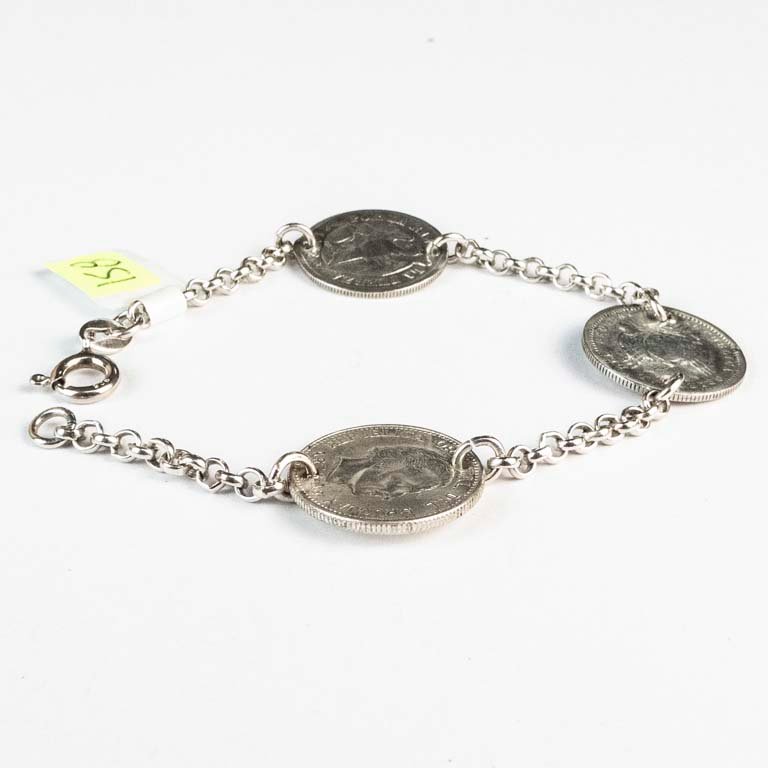 Pulsera de plata con monedas - imagen 2