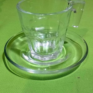 Set de 5 Tazas de Vidrio para Café con Platos - imagen 2