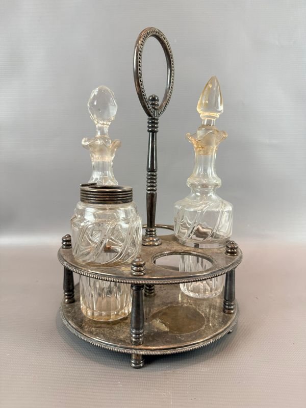 Juego de Aceitera y Vinagrera Christofle con Soporte Bañado en Plata
