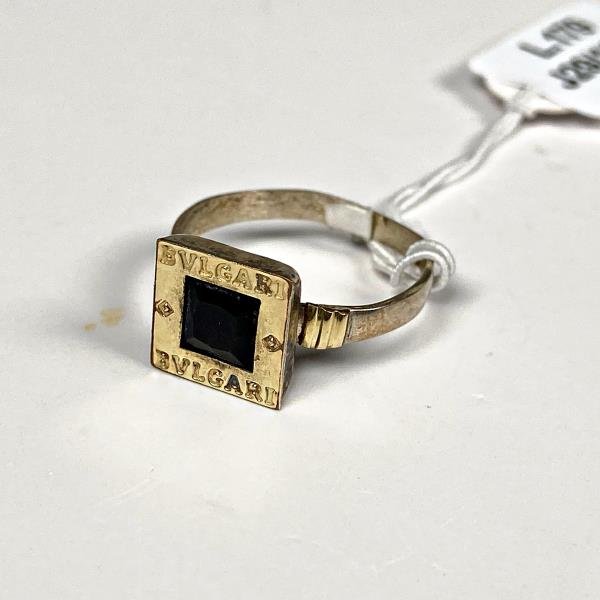Anillo de Dama Bvlgari con Piedra Negra en Plata - imagen 1