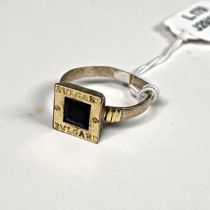 Anillo de Dama Bvlgari con Piedra Negra en Plata - imagen 1