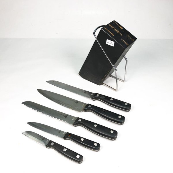 Set de 5 Cuchillas con Soporte Negro - imagen 1