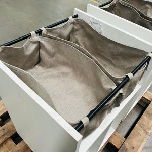 Juego de 2 Organizadores Blancos con Bolsas de Tela - imagen 2
