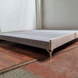 Sommier Base Tapizado Gris y Beige 200x200x28 cm - imagen 3
