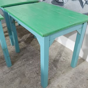Mesas de Madera Maciza para Bar o Cocina - Verde y Celeste - imagen 4