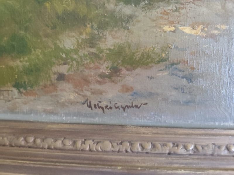 Óleo sobre tela enmarcado, firma ilegible - imagen 2