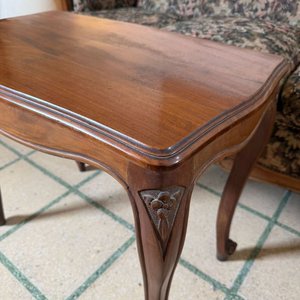 Mesa Auxiliar Estilo Luis XV Madera Maciza - imagen 2