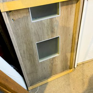 Puerta Interior MDF y Vidrio Color Beige con Detalle 203x75 cm - imagen 4