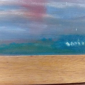 Cuadro "Bote" Pintura sobre Vidrio con Marco de Madera - imagen 2