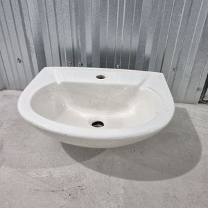 Pileta Lavatorio de Cerámica Blanca Diseño Semicircular - imagen 2