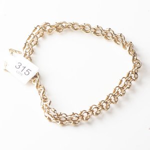 Lote siguiente: Pulsera Oro 18k Cadena Doble - 18cm, 12.2g