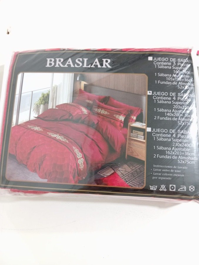 Sábanas ROJA GUARDA DORADA - Conjunto de 4 piezas y 2 cojines - imagen 2