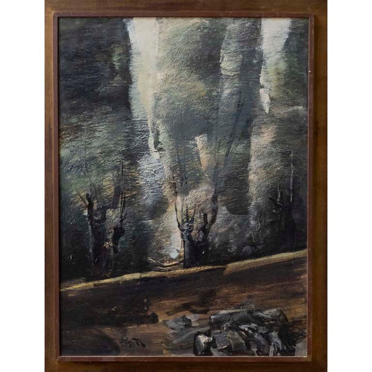 Pintura "Paisaje con Árboles" de Nantes, Acrílico sobre Lienzo