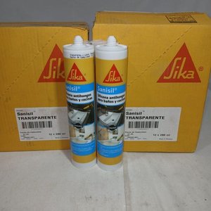 24 Pomos de Silicona Antihongos Sika Sanisil Transparente para Baños y Cocina - imagen 2