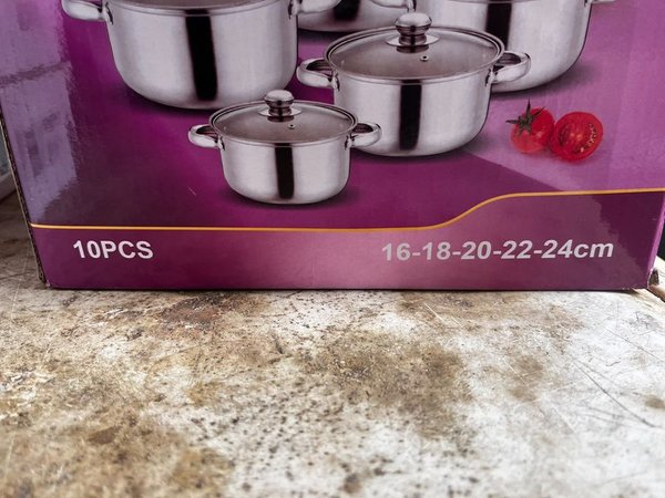 Juego de Ollas de Acero Inoxidable, 10 Piezas - imagen 1