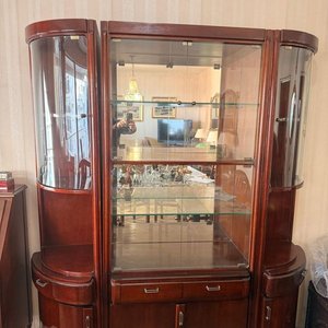 Mueble Bar Vitrina Desarmable Madera Oscura Estilo Clásico - imagen 6