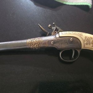Pistola Antigua Belga de Avancarga Siglo XVIII, Empuñadura de Marfil - imagen 2