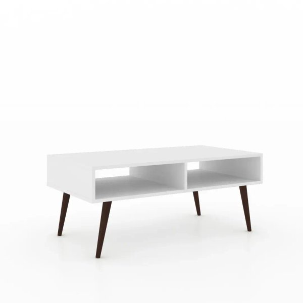 Mesa de Centro Grande Blanca Estilo Retro