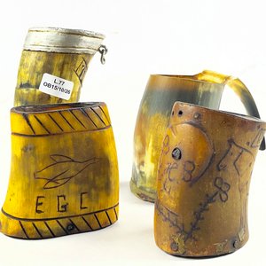 Lote de Cuatro Mates Artesanales en Guampa de Cuerno - imagen 3