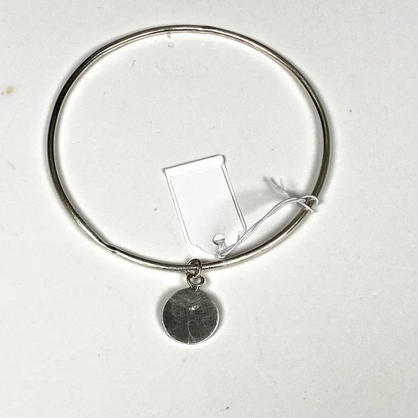 Pulsera Esclava de Plata con Medallón para Grabar - imagen 1