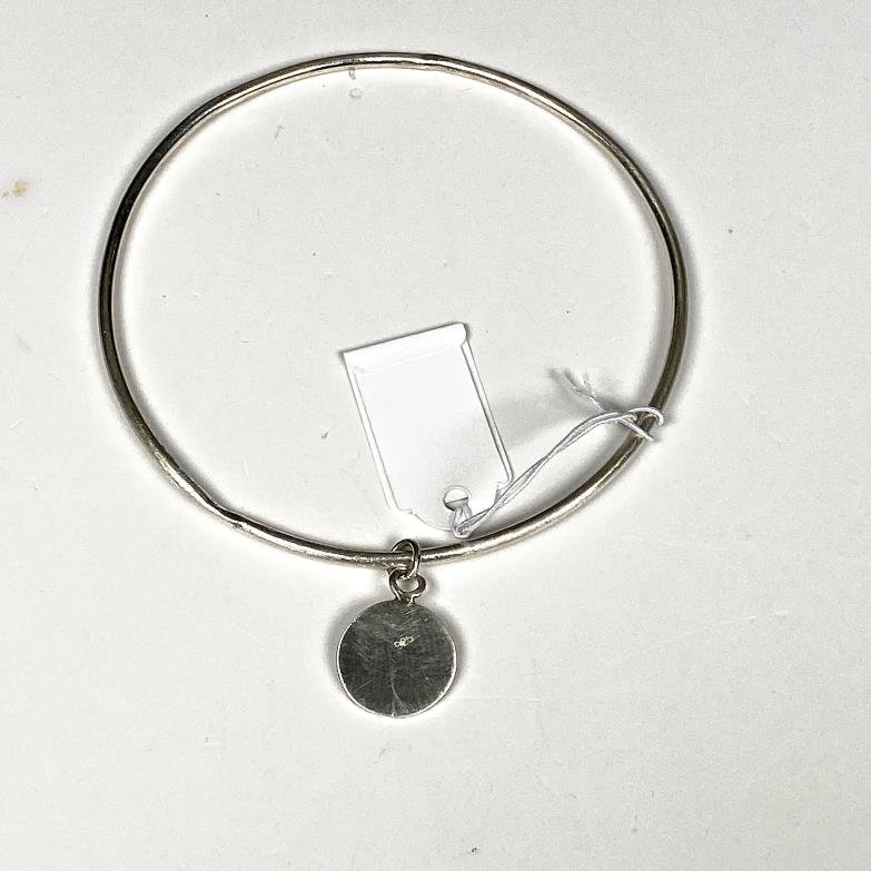 Pulsera Esclava de Plata con Medallón para Grabar