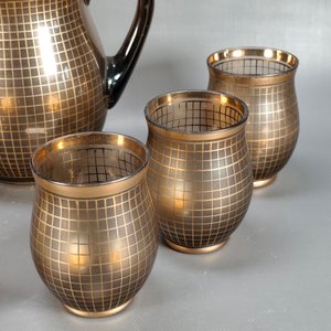 Juego de Jarra y 6 Vasos de Vidrio con Diseño Dorado - imagen 5
