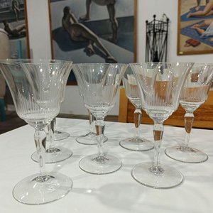 Copas de Cristal Tallado Estilo Cáliz Acampanado - Set de 6 - imagen 1