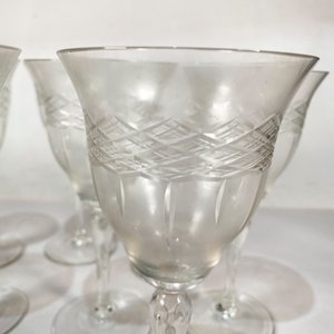 Diez Copas de Cristal Hialino Tallado - 20 cm de Altura - imagen 3