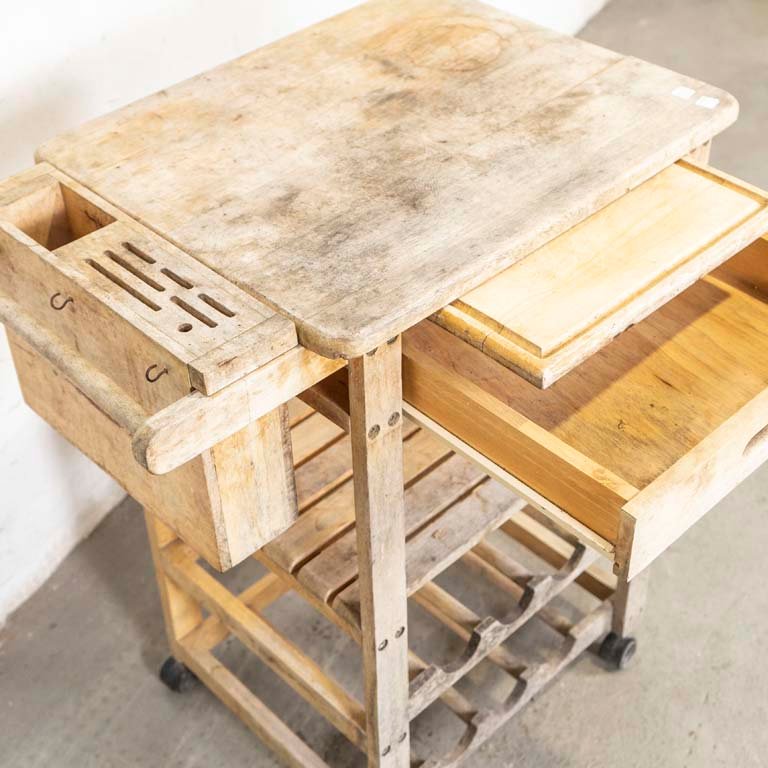Mesa carrito de asador de madera rústica - imagen 2