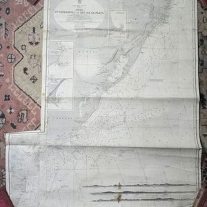 Antiguo Mapa de Brasil y Río de la Plata, Fechado 1908 - imagen 1