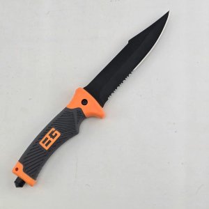 Cuchillo Táctico Negro y Naranja con Vaina - imagen 4