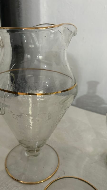 Lujosos Jarrones y Copas de Cognac en Vidrio con Oro - imagen 5