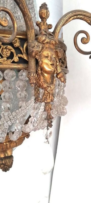 Aplique de Pared Antiguo en Bronce y Cristal - imagen 7