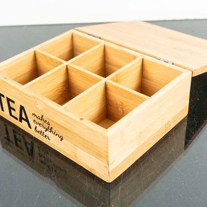 Caja Organizadora de Madera para Té con 9 Compartimentos - imagen 2