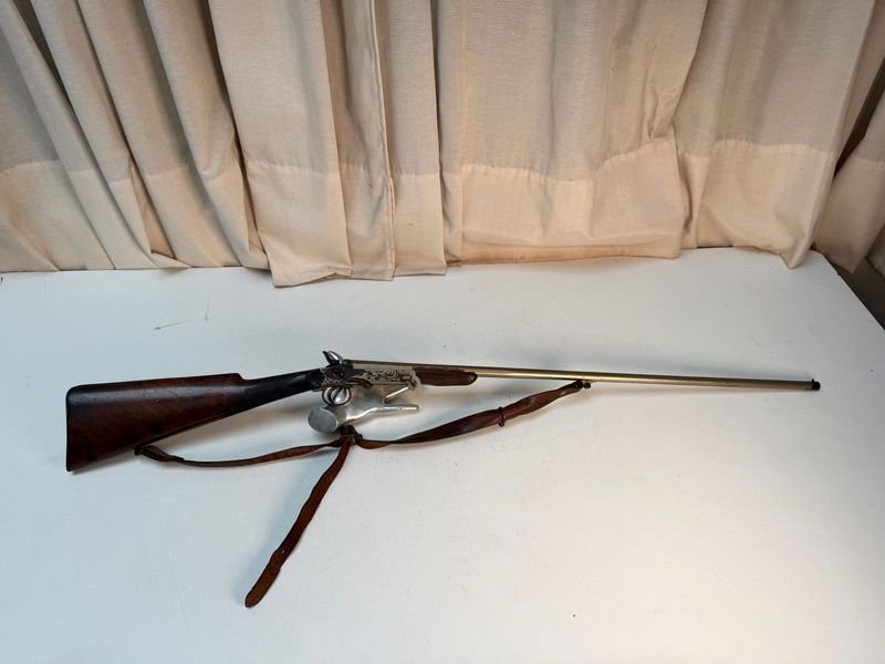 Fusil de Caza Antiguo Belga de Salón - Mediados Siglo XIX