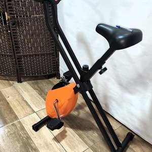 Bicicleta Fija Plegable con Computadora - Naranja y Negro - imagen 2
