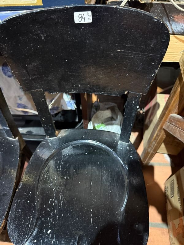 Juego de 2 Sillas de Roble Pintadas de Negro