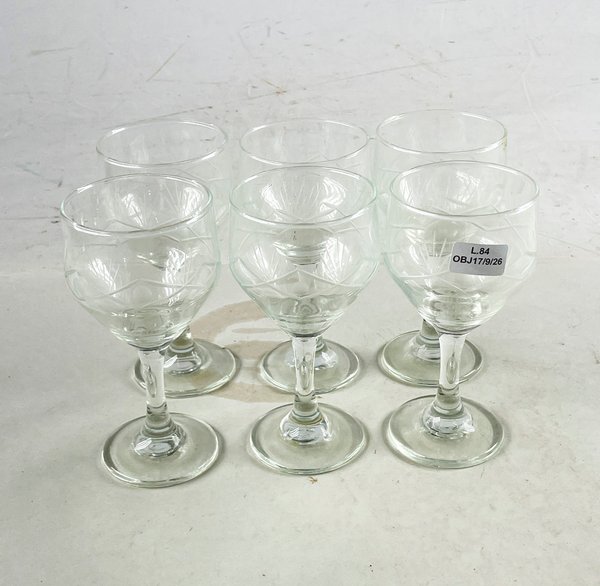Seis Copas de Cristal Tallado Hialino de 14.5 cm - imagen 1
