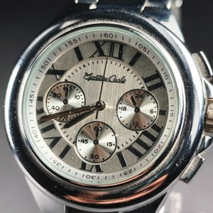 Reloj de Pulsera Montres Carlo Plateado con Números Romanos - imagen 2