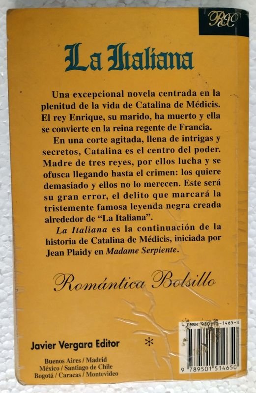 Libro de ficción histórica 'La Italiana' por Jean Plaidy - imagen 3