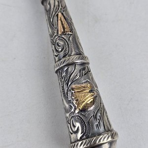 Cuchillo Criollo J.M. Mailhos con Mango de Platería Criolla y Vaina - imagen 5