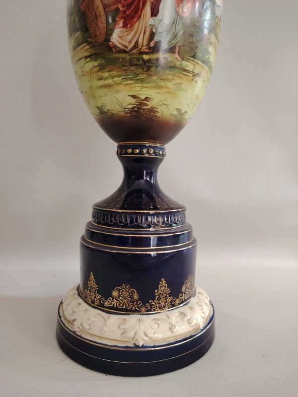 Jarrón de porcelana pintado a mano checoslovaco - imagen 4