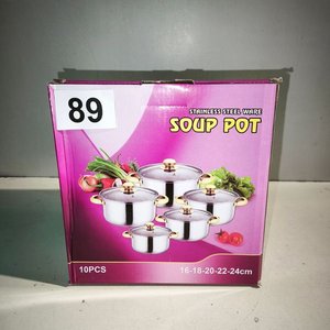 Juego de 5 Ollas de Acero Inoxidable con Tapas de Vidrio - imagen 2