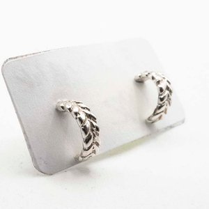 Par de Arracadas de Plata con Diseño de Espiga - imagen 2