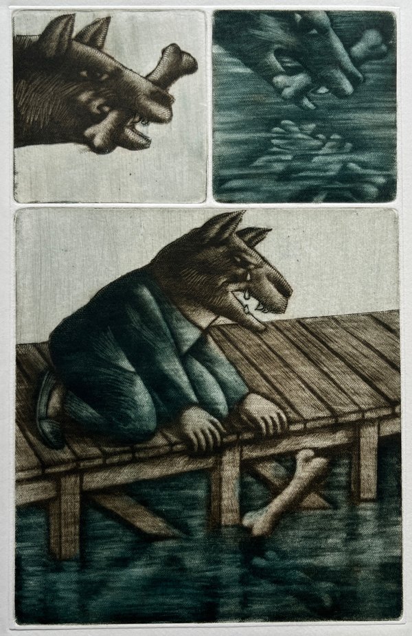 Grabado "Sin Título" de Luis Alberto Solari, 153/200, Firmado - imagen 1