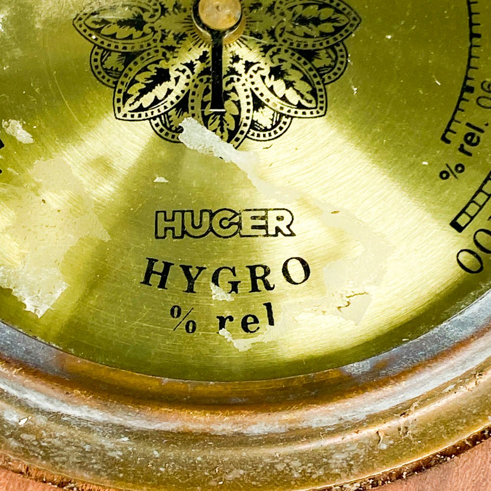Higrometro base de madera con dial de oro - imagen 3